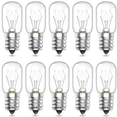 Bonlux E14 Backofenlampe Warmweiß Lampe Backofen Bis 300 Grad Dimmbar Salzlampe Glühbirne E14 14W 90LM Für Mikrowelle, Kühlschrank und Dunstabzugshaube 10 Stück