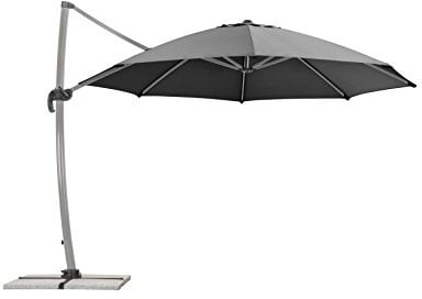 Schneider Sonnenschirm Rhodos Rondo, anthrazit, 350 cm rund, 792-15, Gestell Aluminium, Bespannung Polyester, 22.4 kg