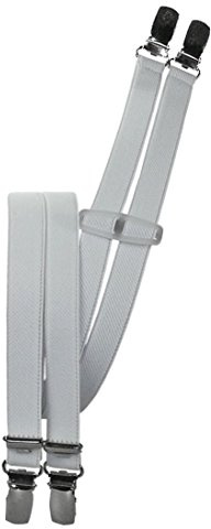 Harrys-Collection Schmale Hosenträger für Herren - 4 Stabile Clips - H-Form - Made in Germany - 18mm Breit - Elastisch & Längenverstellbar (120cm), Farben:weiss