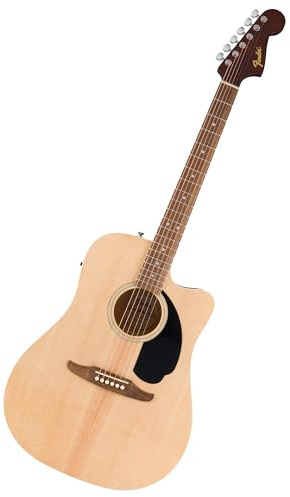 Fender California Debut Redondo Dreadnought mit Cutaway CE-Akustikgitarre, Fichtendecke, schwarzem Schlagbrett, Natural