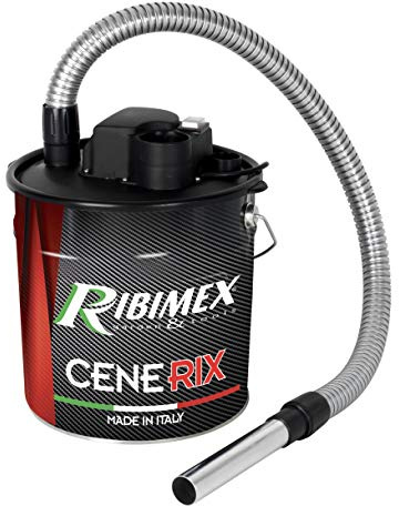 Ribimex Cenerix Aschesauger 1200 W mit Blasfunktion und waschbarem HEPA-Filter, 18 L Metallbehälter, 17 kPa Saugleistung – ideal für Kamin, Holz- und Pelletöfen, Grill und Ofen – PRCEN003/1200