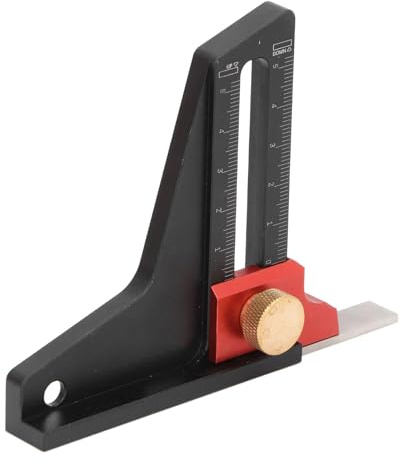 Holzbearbeitungs-Höhenmesser, digitaler Tiefenmesser mit Doppelskala, Aluminiumlegierung, Tiefenmesslineal für Tischkreissäge und Oberfräse
