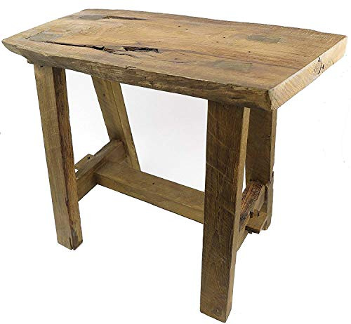 Clever-Deko Hocker kleine Bank aus Teak Wurzelholz Teakhocker Teakbank Holzhocker Holzbank Blumenbank Blumenhocker rustkal antik TEAKHOLZ