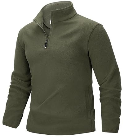 33,000ft Herren Fleecepullover Half-Zip Fleece Pullover mit 2 Taschen | Warm, Microfleece, Leicht, Stretch, Hoher Kragen, Outdoor-Sweatshirt, für Wandern & Freizeit