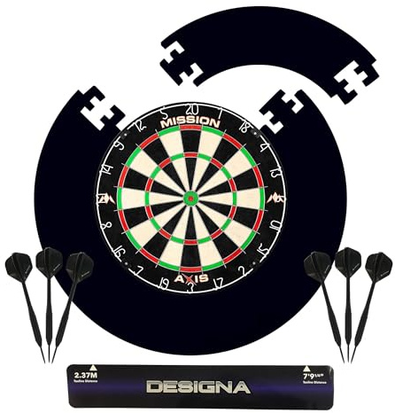 Mission Darts Home Center Dartscheibe, Dartset inklusive Dartscheibe und 2 Dartsets, Jigsaw-Schutzring