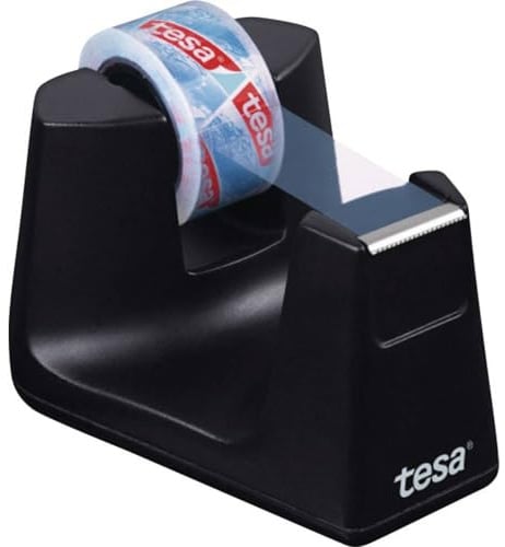 tesa Easy Cut SMART Klebebandabroller für Tische/Kompakter Tischabroller mit Anti-Rutsch-Technologie für Klebefilm bis 10m x 15mm