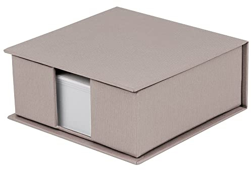 Rössler SOHO Zettelkasten | Notizzettel-Box | Schreibtisch-Organizer | Büro-Zubehör | Schreibtisch Deko | Homeoffice Ausstattung | 110x46x110mm | 1 Stück | Farbe: Grau | Taupe