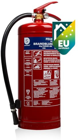 Smartwares Pulverlöscher – 6 kg – für ABC Brände – mit Halterung – FEX-15167