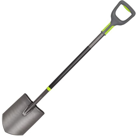 Mivos Profi Spitz-Spaten aus Induktionsgehärtetem Borstahl - 121 cm - Verstärkter Grabspaten mit Spitzblatt mit Hammerschlag-Finish - Gärtnerspaten Hergestellt in der EU