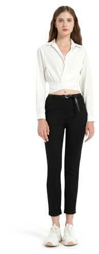 GLOWELFA Damen-Hose, lässig, Stretch, Arbeitshose aus Baumwolle, schmale Passform, für den professionellen Gebrauch