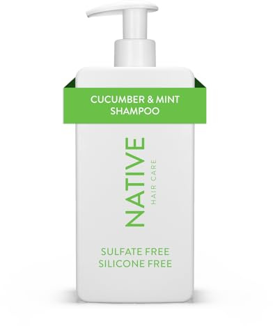 Native Gurke- & Minz Volumisierendes Shampoo - Alle Haartypen, Coloriert & Behandelt, Fein bis Trocken & Geschädigt, Sulfatfrei, Silikonfrei & Farbstofffrei (487 ml)