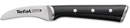 Tefal Ice Force rundes Schälmesser, 7 cm Klinge, Korrosionsschutz | Handschutz, Made in Germany Edelstahl, optimale Schneidleistung und Schärfe, Edelstahl/Schwarz, K23212