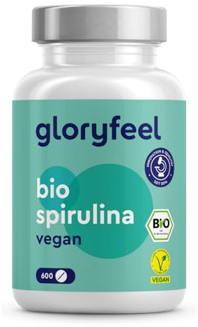 Bio Spirulina Tabletten - 600 Presslinge (500mg) - Hochdosiertes Spirulina Pulver, Bio zertifiziert - 3.000mg pro Tagesdosis - Laborgeprüft, ohne Zusätze in Deutschland hergestellt