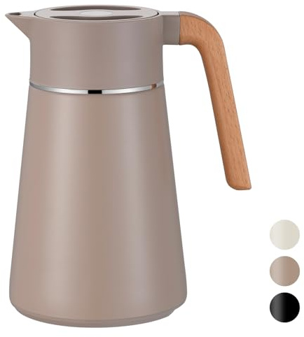 VETIN Thermoskanne mit Teesieb 1,5L aus 304 Edelstahl, Kaffeekanne Thermo | Auslaufsicher, 10 h Heiß & 16 h Kalt, für Tee, Kaffee und Kalte Getränke