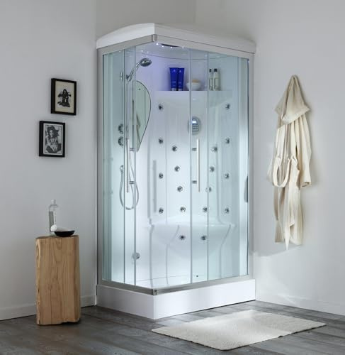 Kiamami Valentina - Komplettdusche mit Hydromassage 70x90, rechte Version | Iride