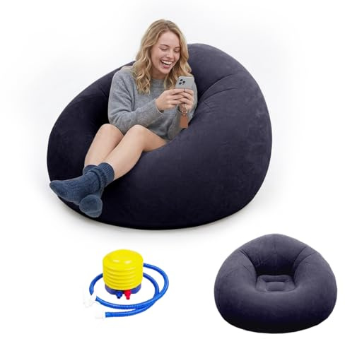 Umllpet Aufblasbares Luftsofa, Wasserdichter Sitzsack mit Pumpe für Camping, Strand, Pool & Reisen (Blau)
