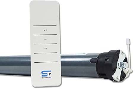 SCHARTEC Funk Rollladenmotor Komplettset FE 20-60 mit elektronische Endschaltern sw60 Set mit Rolladen Fernbedienung Funk Rohrmotor