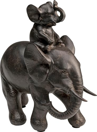 Kare Design Deko Figur Dumbo Uno, Braun, 19x18x9 cm, Deko Objekt, Wohnaccessoire, Dekoration, Elefanten Motiv, Wohnzimmer