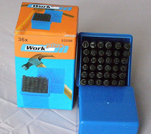 Work It Schlagzahlen Schlagbuchstaben Stanzen Gravur Stempel 4mm 36-TLG
