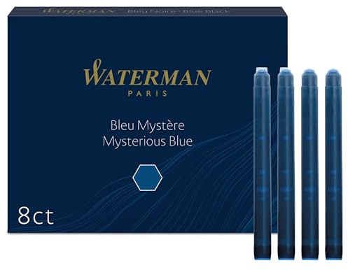 Waterman Füller-Tintenpatronen | Extra lang | Mysterious Blue | 8 Stück