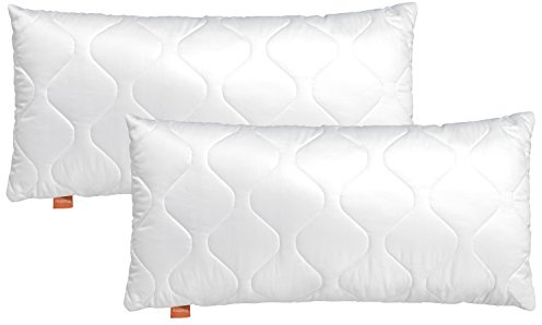 sleepling Kopfkissen 40x80 cm 2er Set, Allergiker Kissen, waschbar, Made in EU, Ökotex, langes Schlafkissen 40 x 80, Bettkissen, Pillow, 2 Stück, Komfort 100
