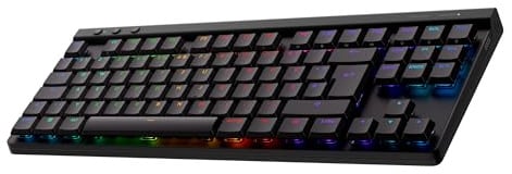 Logitech G G515 LIGHTSPEED TKL kabellose flache Gaming-Tastatur (Schwarz) | LIGHTSYNC RGB, dünnes Profil ohne Ziffernblock, PBT-Tastenkappen, taktile mechanische Switches, Deutsches QWERTZ-Layout