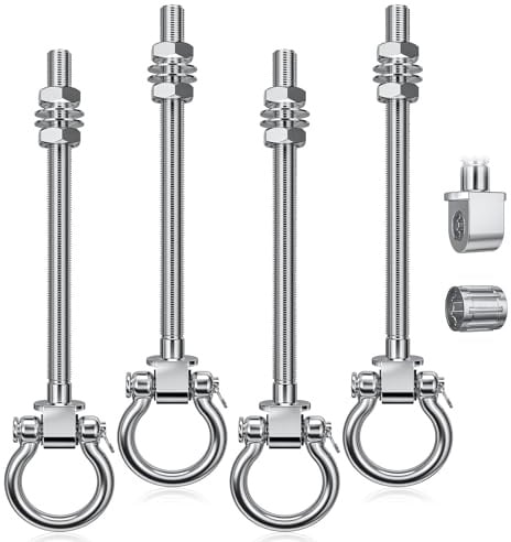 Hochleistungs Schaukelaufhänger Lager, 4er M10 Edelstahl 304 Schaukel Befestigung für Hol und Metallbalken, Schaukelaufhängung zum Aufhängen von Hängematten, Yoga-Schaukeln, Verandaschaukeln, 680kg