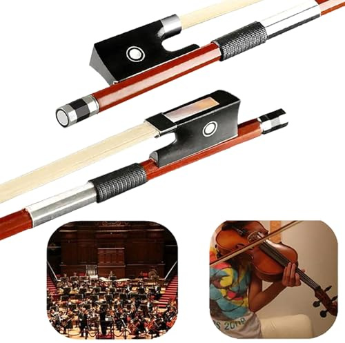 Professionelle 4/4 Brasilholz Frosch aus Ebenholz Violine Arbor weiß Rosshaar Violine Geige Bogen 4/4 Brazilwood