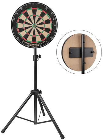 Dartboard Ständer Höhenverstellbar Edelstahl - Tragbar für Innen/Außen, 122-200cm Höhe, Stabiles Stativ Design, Einfache Montage ohne Werkzeuge