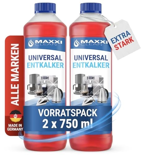 Maxxi Clean | 2x 750 ml Universal Entkalker Konzentrat für Kaffeemaschinen & Kaffeevollautomaten aller Typen | für 12 Entkalkungsvorgänge | universelle Gerätereinigung gegen Kalk und Verschmutzungen