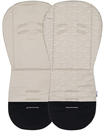 Petite&Mars Foamy Memory Foam Liner * Sitzeinlage * Universal Sitzauflage für Kinderwagen, Buggy * Anti-Stoß * Baumwolle (Beige Whale)