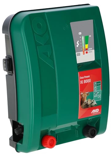 AKO Duo Power Xi 8000, Weidezaungerät Expert, 12/230 V Duo Gerät, Input 12.00 J, max. Spannung 11.200 V, für Zäune bis 50 km, 5 Jahre Garantie, Made in Germany