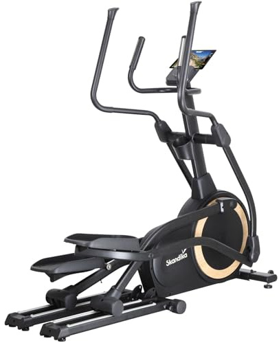 Skandika Crosstrainer für Zuhause Carbon P25-G, Crosstrainer klappbar, sehr leise, mit Generator verbraucht kein Strom, 32 Stufen, Kinomap App kompatibel, kompakt, Cardio, Ellipsentrainer Bis 150Kg