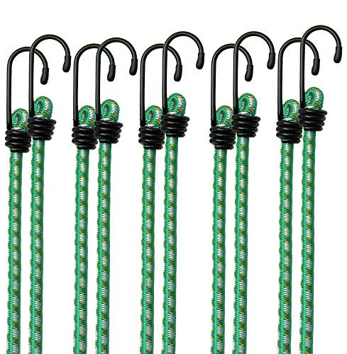 Deuba® 10x Spanngummi Set Metallhaken 61cm Expander Gepäckspanner Universal Gepäckgummi Spannseil
