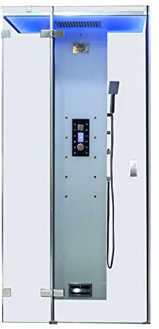 EAGO Dampfdusche DZ1012F12 weiß/100x100/links