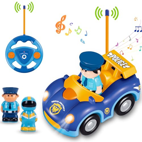 Pup Go Kleinkind RC Cartoon Polizeiauto mit Musik und Lichtern und 2 Puppen