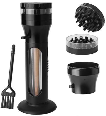 Cyt1tone Herb Grinder Cone Loader, Portable Roll Filling Machine, 2 in 1 Kräuterschleifer und Kegelfüller, Schwarz cones joint