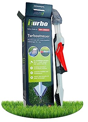 Turbostreuer, Düngerstreuer zum Ausbringen von Dünger und Samen, Füllgewicht von 5kg, 5-stufige Mengenregulierung