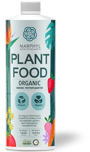 Pflanzen Dünger Zimmerpflanzen und Garten - Marine Phytoplankton Bodenverbesserer und Hydrokultur Dünger für Gräser, Blumen, Bambus, Sukkulenten, & Gemüse - MARPHYL Bio Pflanzendünger Flüssig