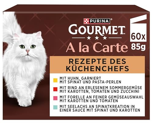 Gourmet A la Carte Katzenfutter nass, Sorten-Mix, 60er Pack (60 x 85g)