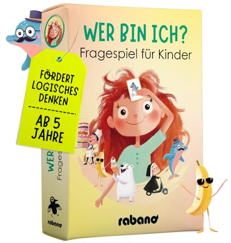 Rabano Art Wer Bin ich? Spiel für Kinder I Lernspiel & Geschenk für Mädchen und Junge I Spiele ab 4, 5, 6, 7, 8, 9 Jahre I Ostergeschenke Kinder I Outdoor Spiel