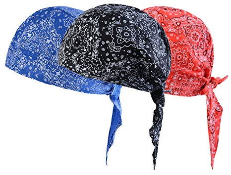 Vertvie 3 Stück Kopftuch Atmungsaktiv Sports Bandana Cap Bikertuch Bandanas Hat Radfahren Mütze Herren Damen