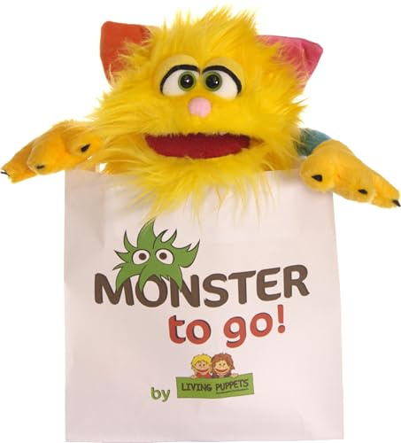 Living Puppets Monster-Handpuppe Schickimicki, Katze, 35 cm | Bespielbarer Kopf und Maul für spontane Rollen.