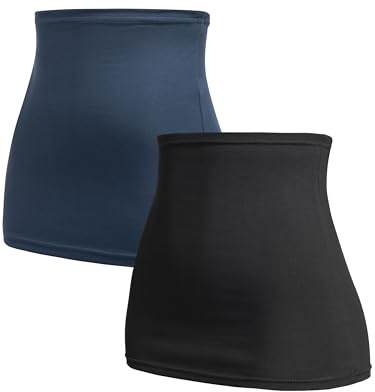 Herzmutter Bauchband-Tube-Nierenwärmer 2X Baumwolle Umstandsbauchband 6300 | Schwangerschaft-Umstandsmode - Rückenwärmer-Shirtverlängerung 2er-Set