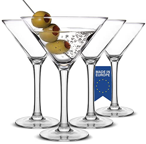 CRYSTALIA Premium Martini Gläser 4er Set 175 ml 100% BLEI FREI Martinigläser, Spülmaschinenfest Klassisches Martini Glasses Set, Cosmopolitan Gläser, Perfekte Cocktailgläser 4er Set Party Trinkgläser