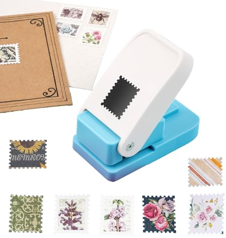 OTCRAFT Rechteckiger Briefmarkenstanzer, 2,54 x 2,03 cm, Hebelwirkung, Bastelstanzer für Papierbasteln, Scrapbooking, handgefertigter Papierstanzer zum Basteln, Scrapbooking, Kartenherstellung