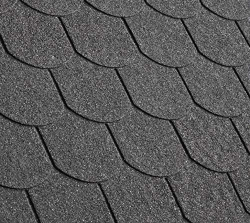 Gartenwelt Riegelsberger Bitumenschindeln Biberschwanz Schwarz 1 m² | Premium-Dachschindeln mit Glasvlieseinlage | Wetterfest & UV-beständig | Für Gartenhaus, Pavillon, Carport & Vordach