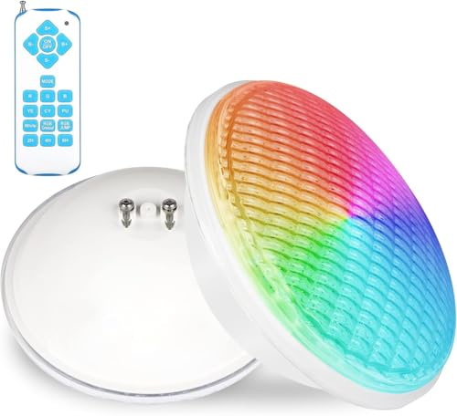 KWODE 36W RGB Poolbeleuchtung, Par56 Pooscheinwerfer Timing 2/4/6H mit Fernbedienung, LED Pool Lamp IP68 Waterproof, 12V AC/DC