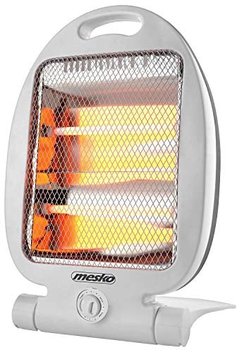 Mesko MS7710 Quarz Heizstrahler, Infrarotheizer 2 Heizstufen Niedrigem Verbrauch, Strahlungsheizung Infrarot 2 Halogenstrahler Lampe, Umkippschutz, Tragbare, 400 / 800W