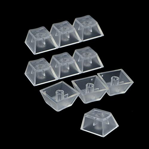 chenpaif 10Pcs Transparente ABS-Tastenkappen Mechanische Tastatur Tastenkappen Matt beleuchtete Tastenkappen